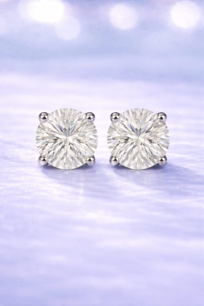 עגיל סוליטר – Moissanite | AMAZONA